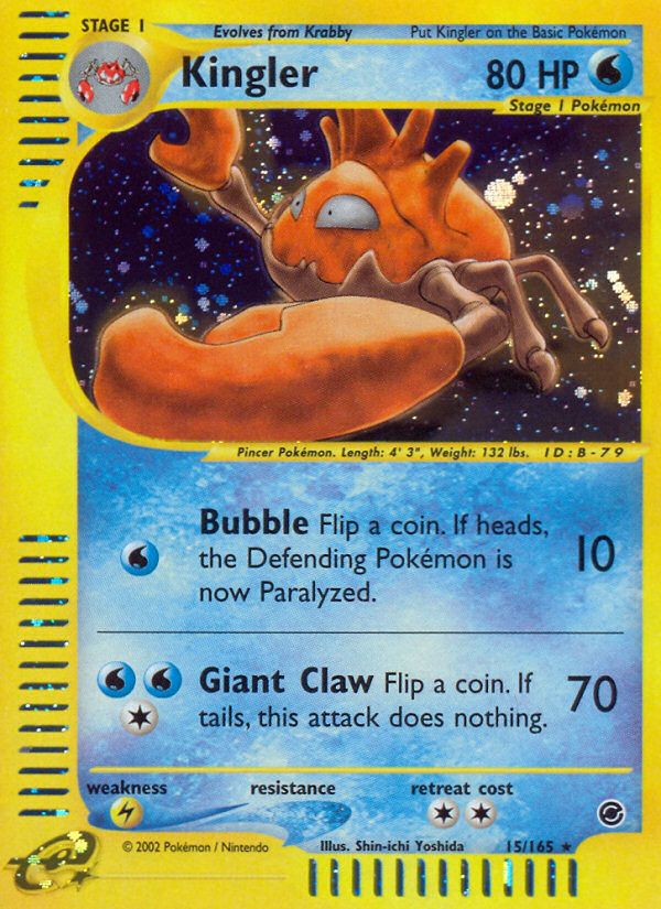 Kingler (15/165) [Expedition: Base Set] | Galactic Gamez