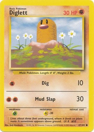 Diglett (47/102) [Base Set Unlimited] | Galactic Gamez