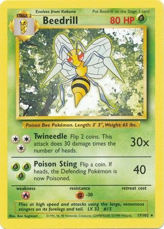 Beedrill (17/102) [Base Set Unlimited] | Galactic Gamez