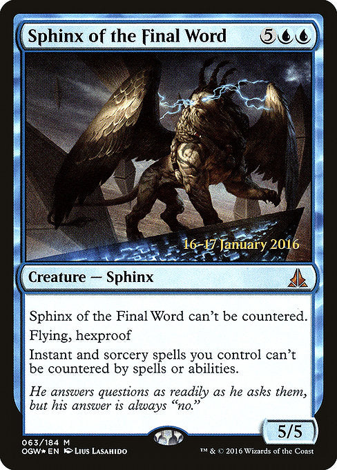 Sphinx of the Final Word [Oath of the Gatewatch Promos] | Galactic Gamez