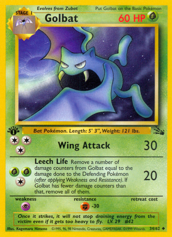 Golbat (34/62) [Fossil 1st Edition] | Galactic Gamez