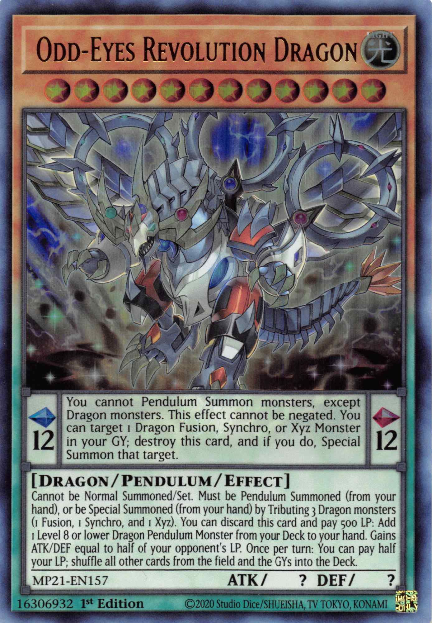 Odd-Eyes Revolution Dragon [MP21-EN157] Ultra Rare | Galactic Gamez