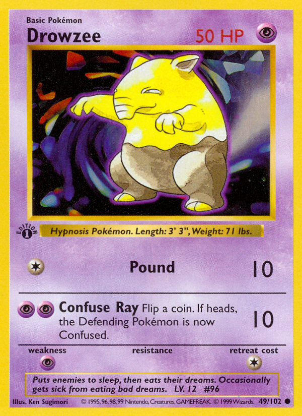 Drowzee (49/102) (Shadowless) [Base Set 1st Edition] | Galactic Gamez