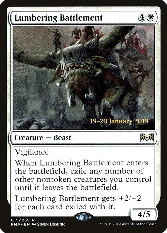 Lumbering Battlement [Ravnica Allegiance Prerelease Promos] | Galactic Gamez