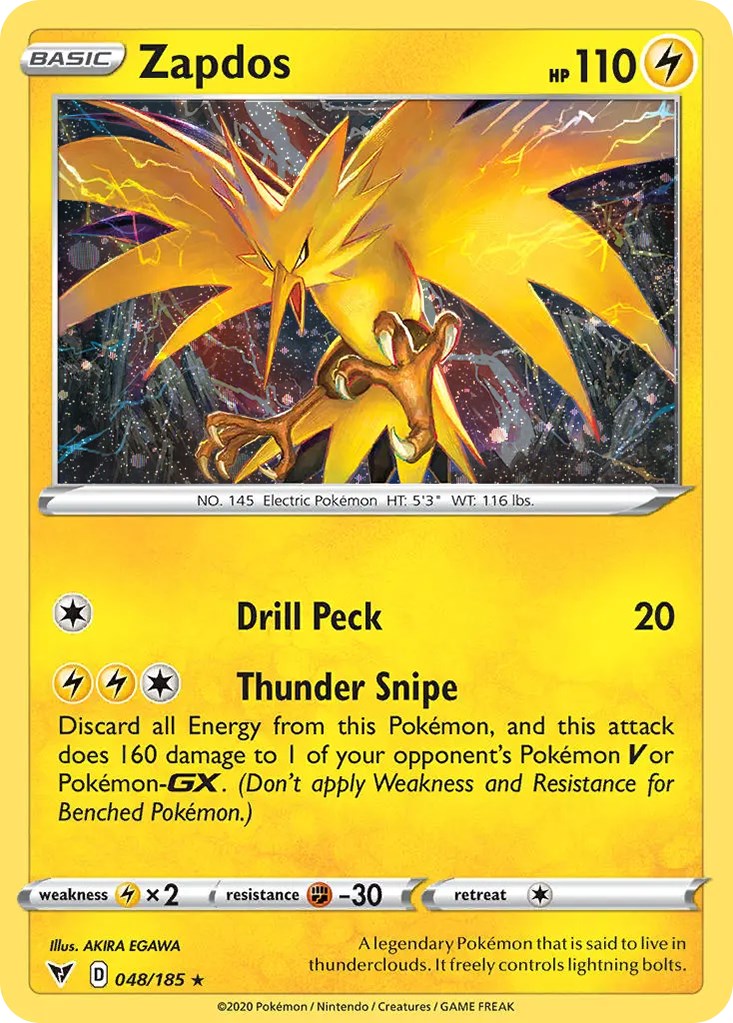 Zapdos (048/185) (Cosmos Holo) [Sword & Shield: Vivid Voltage] | Galactic Gamez