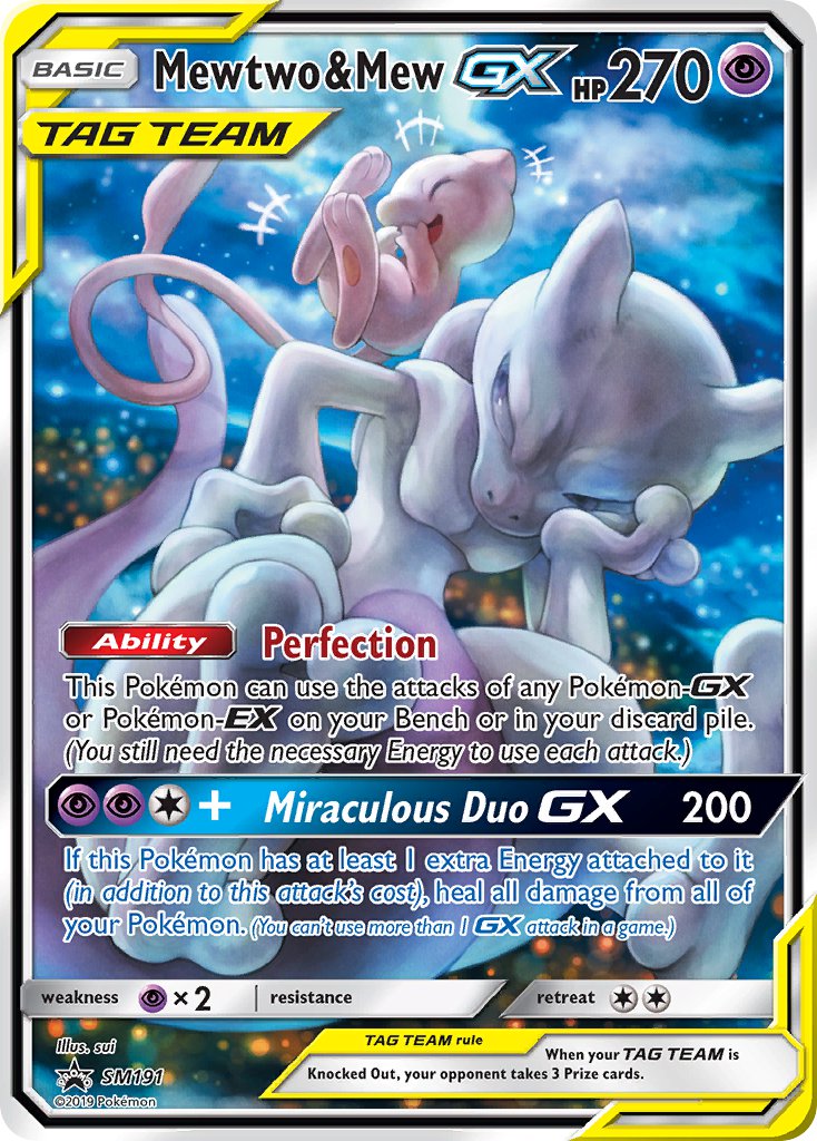 Mewtwo & Mew GX (SM191) [Sun & Moon: Black Star Promos] | Galactic Gamez