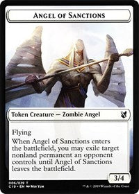 Angel of Sanctions // Horror Double-sided Token [Commander 2019 Tokens] | Galactic Gamez