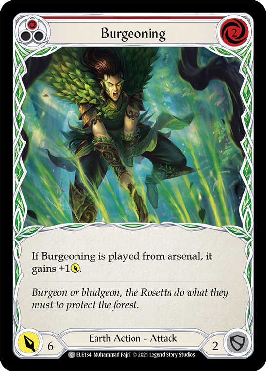 Burgeoning (Red) [ELE134] (Tales of Aria)  1st Edition Rainbow Foil | Galactic Gamez