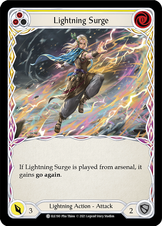 Lightning Surge (Yellow) [ELE190] (Tales of Aria)  1st Edition Rainbow Foil | Galactic Gamez