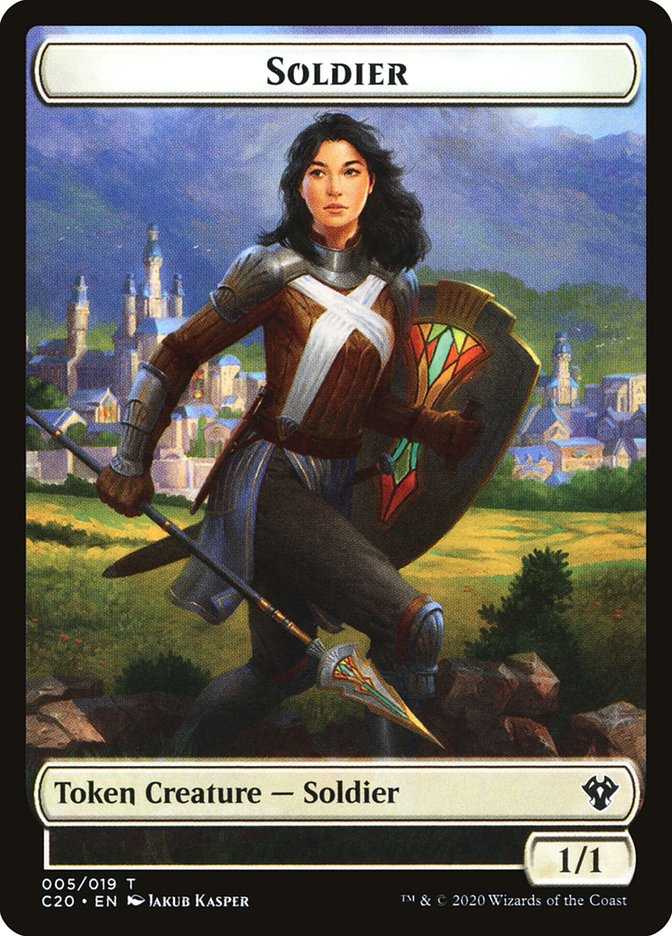 Human Soldier (005) // Drake Double-sided Token [Commander 2020 Tokens] | Galactic Gamez