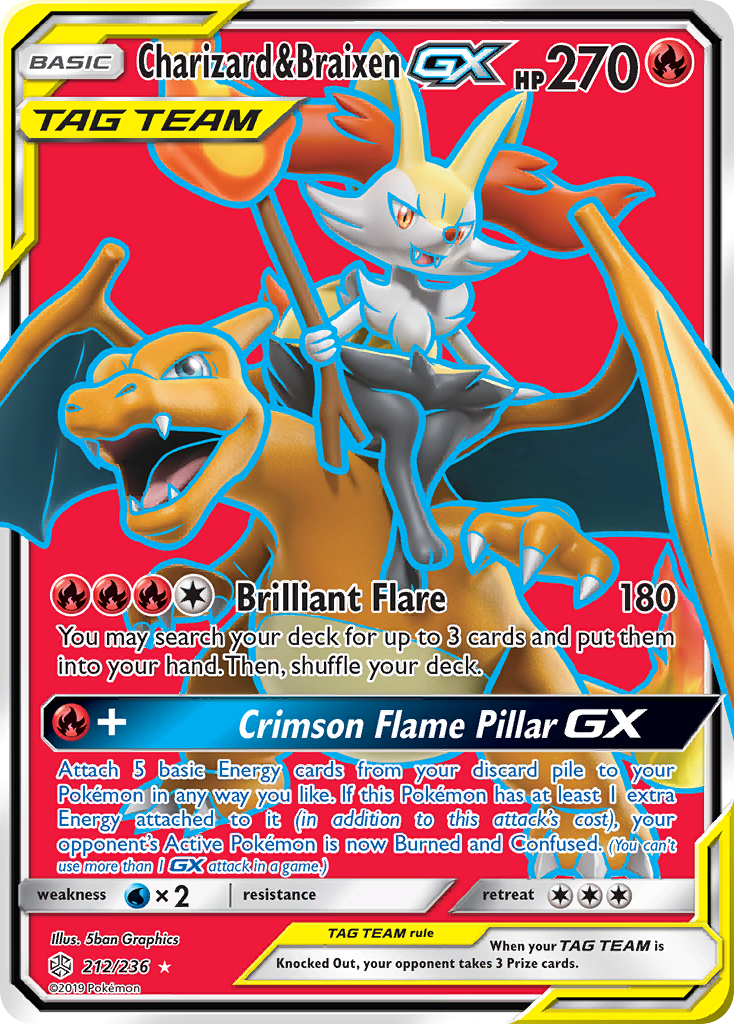 Charizard & Braixen GX (212/236) [Sun & Moon: Cosmic Eclipse] | Galactic Gamez