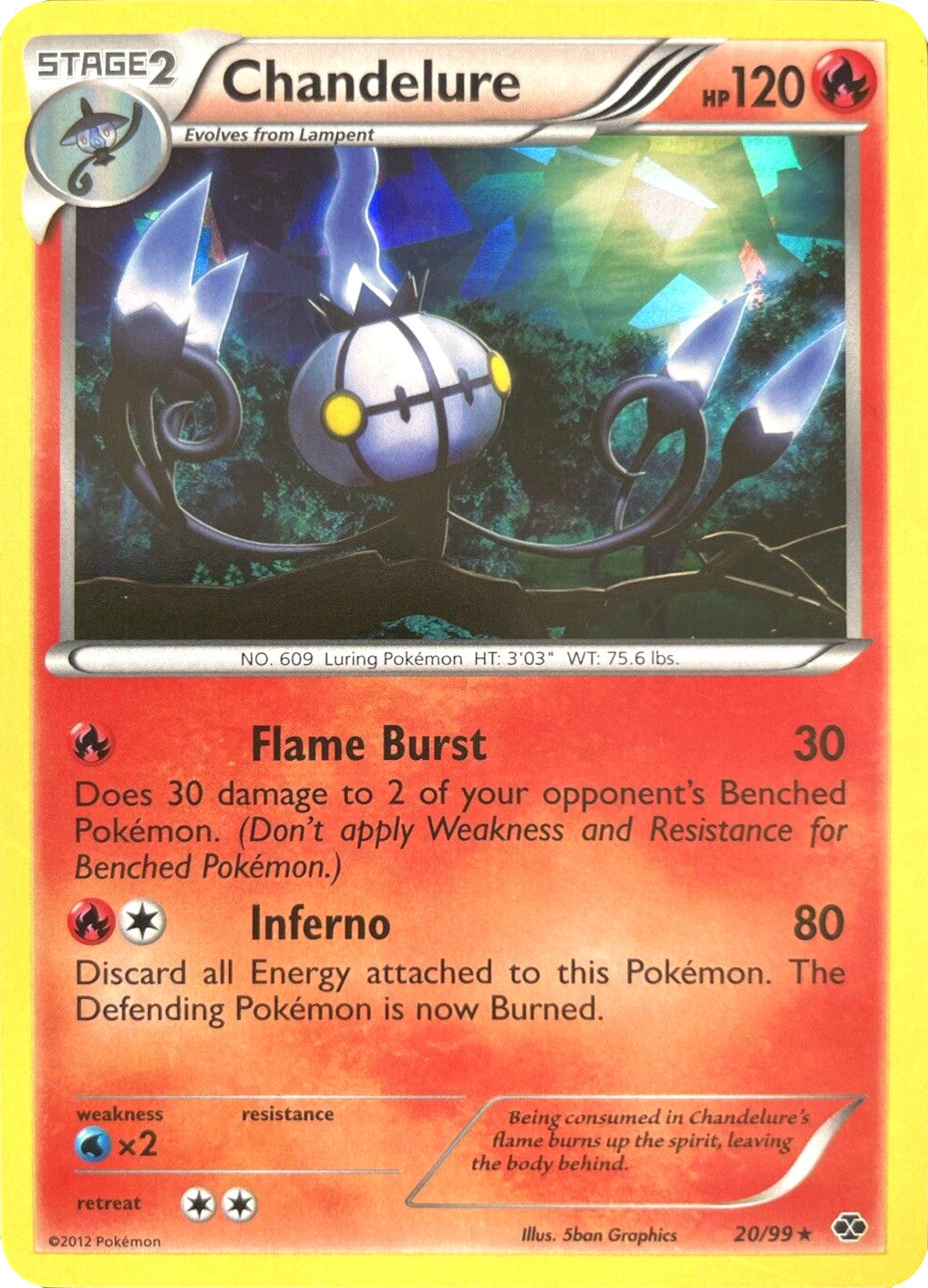 Chandelure (20/99) (Cracked Ice Holo) [Black & White: Next Destinies] | Galactic Gamez