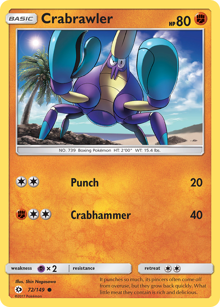 Crabrawler (72/149) [Sun & Moon: Base Set] | Galactic Gamez