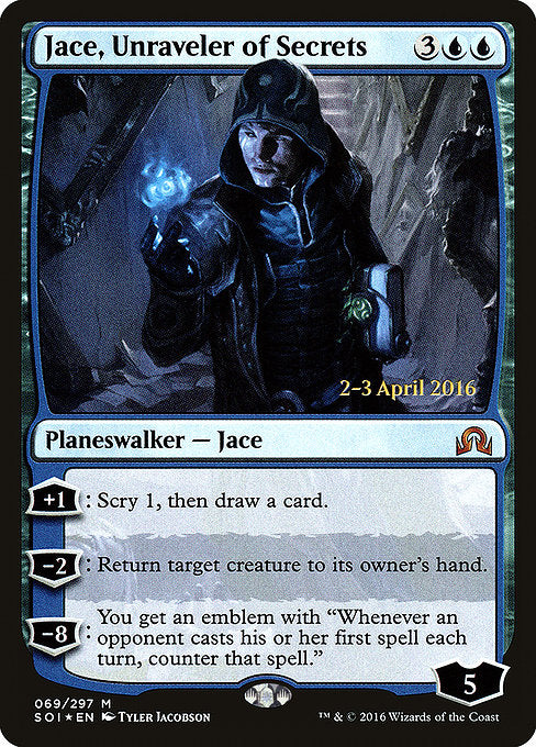 Jace, Unraveler of Secrets [Shadows over Innistrad Promos] | Galactic Gamez