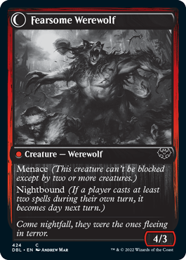Fearful Villager // Fearsome Werewolf [Innistrad: Double Feature] | Galactic Gamez
