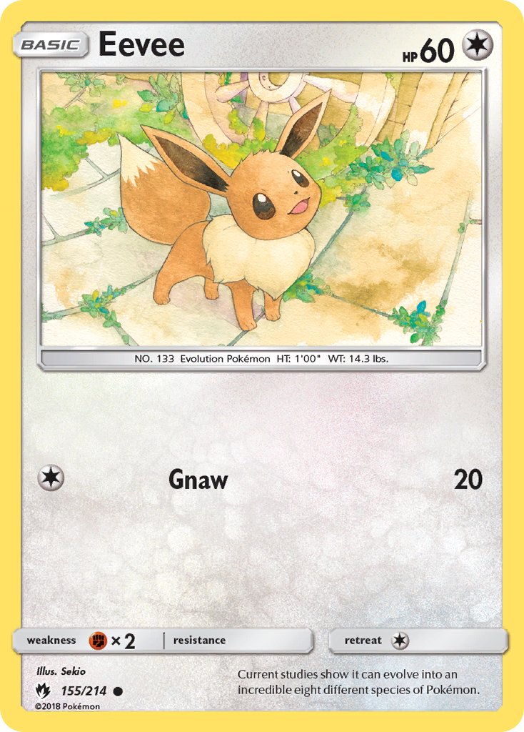 Eevee (155/214) (Let's Play, Eevee Cracked Ice Holo) (Theme Deck Exclusives) [Sun & Moon: Lost Thunder] | Galactic Gamez