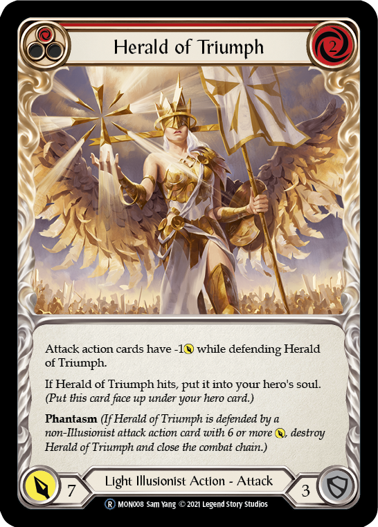 Herald of Triumph (Red) (Rainbow Foil) [U-MON008-RF] Unlimited Edition Rainbow Foil | Galactic Gamez