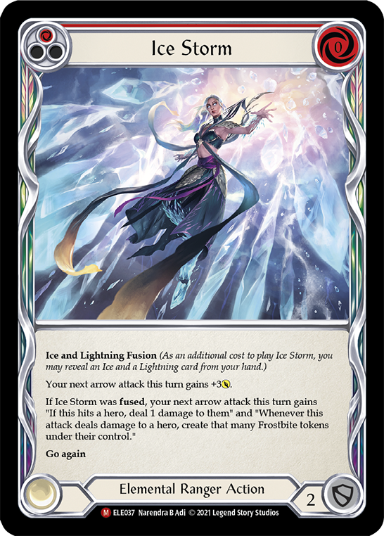 Ice Storm [ELE037] (Tales of Aria)  1st Edition Rainbow Foil | Galactic Gamez