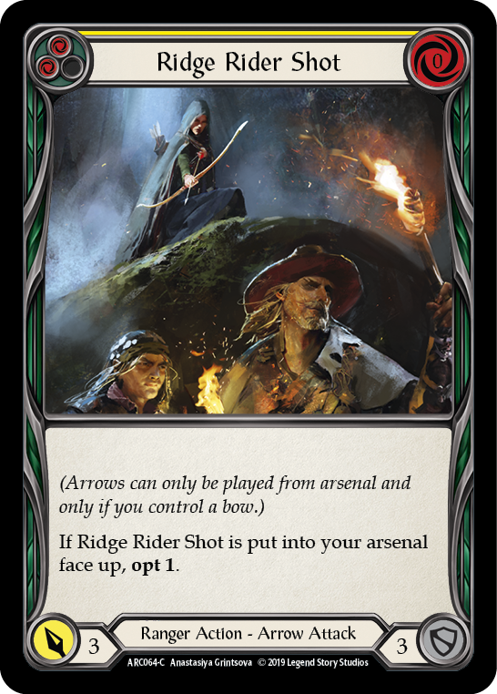 Ridge Rider Shot (Yellow) [ARC064-C] 1st Edition Rainbow Foil | Galactic Gamez