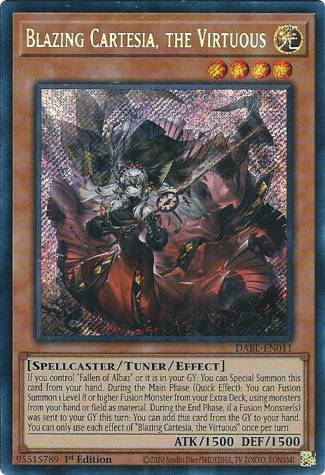 Blazing Cartesia, the Virtuous [DABL-EN011] Secret Rare | Galactic Gamez