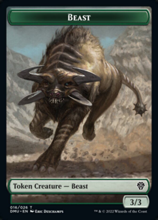 Kavu // Beast Double-sided Token [Dominaria United Commander Tokens] | Galactic Gamez