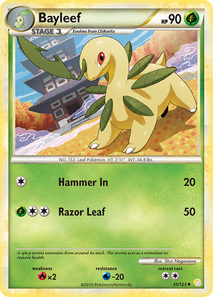 Bayleef (35/123) [HeartGold & SoulSilver: Base Set] | Galactic Gamez