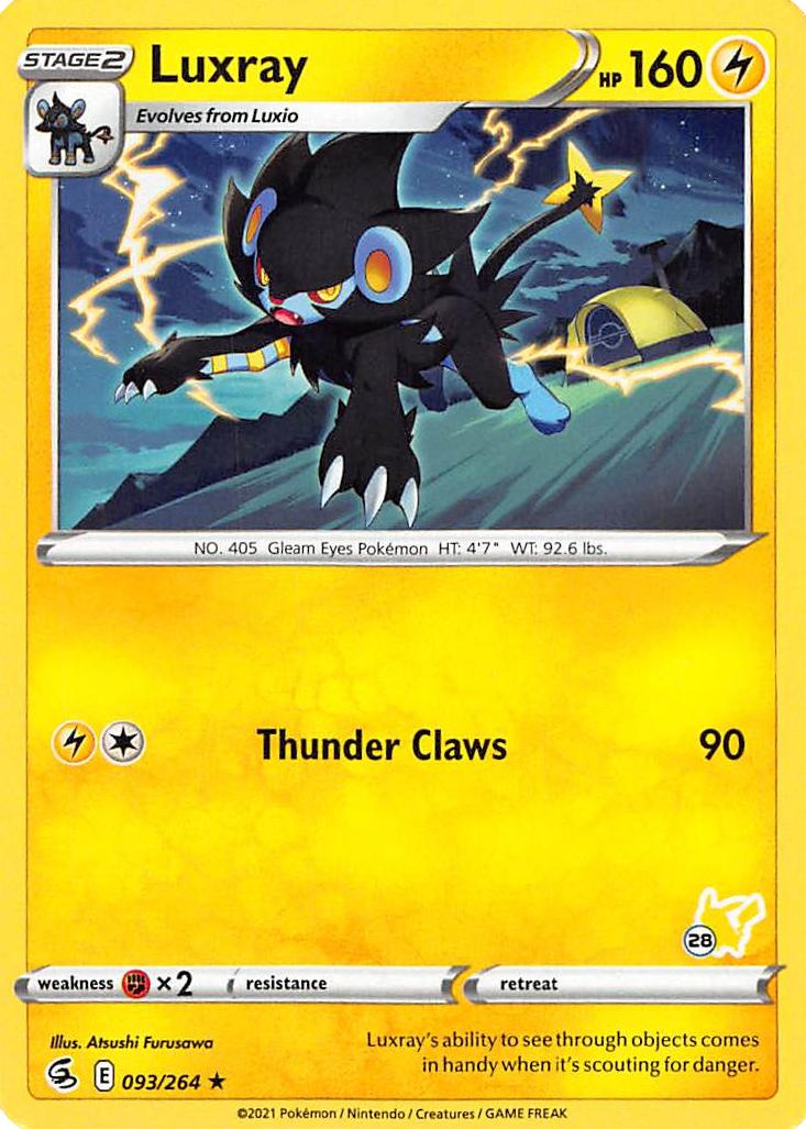 Luxray (093/264) (Pikachu Stamp #28) [Battle Academy 2022] | Galactic Gamez