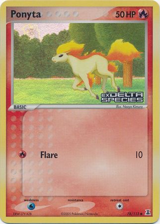 Ponyta (78/113) (Stamped) [EX: Delta Species] | Galactic Gamez