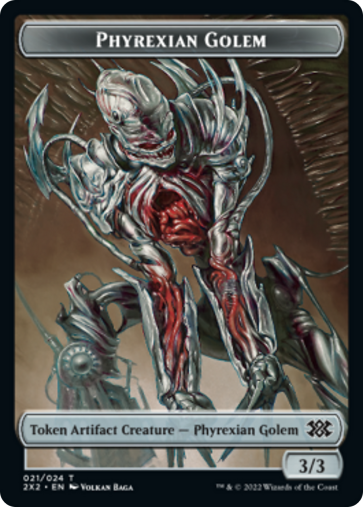 Drake // Phyrexian Golem Double-sided Token [Double Masters 2022 Tokens] | Galactic Gamez