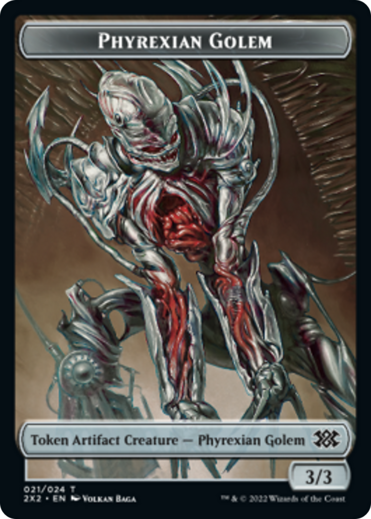 Saproling // Phyrexian Golem Double-sided Token [Double Masters 2022 Tokens] | Galactic Gamez