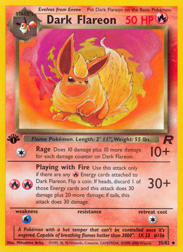 Dark Flareon (35/82) [Team Rocket 1st Edition] | Galactic Gamez