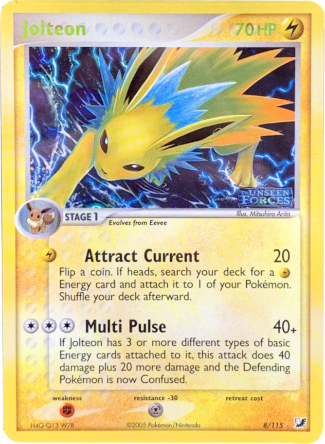 Jolteon (8/115) (Stamped) [EX: Unseen Forces] | Galactic Gamez