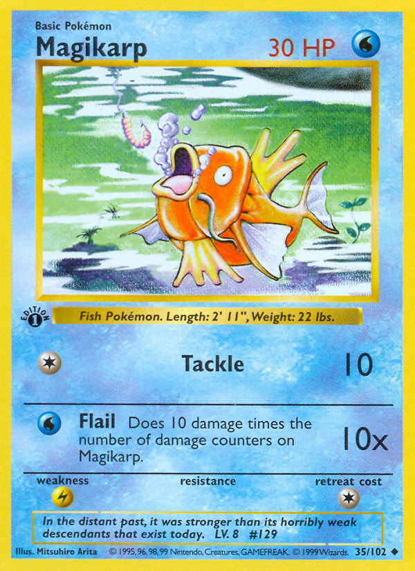 Magikarp (35/102) (Shadowless) [Base Set 1st Edition] | Galactic Gamez