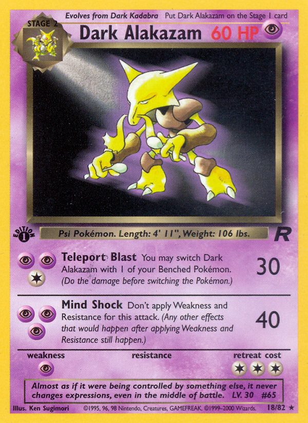 Dark Alakazam (18/82) [Team Rocket 1st Edition] | Galactic Gamez