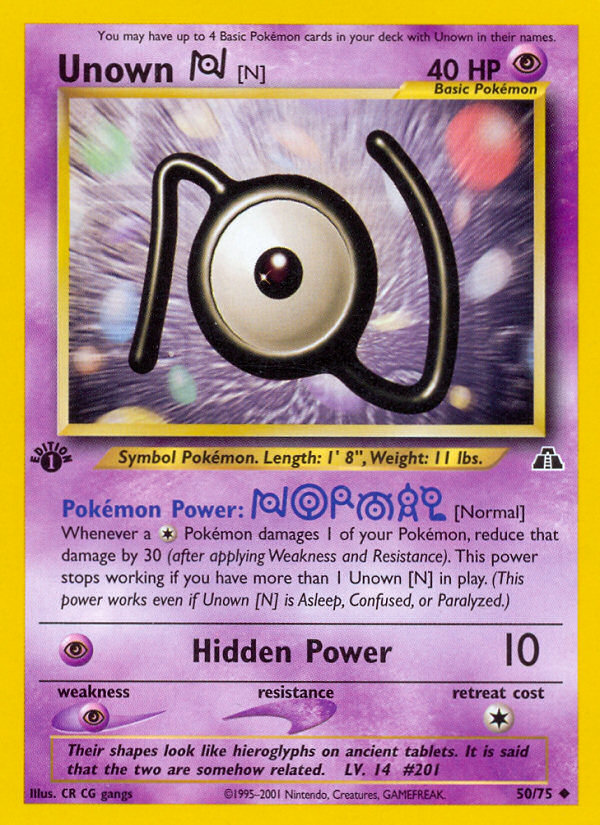 Unown [N] (50/75) [Neo Discovery 1st Edition] | Galactic Gamez