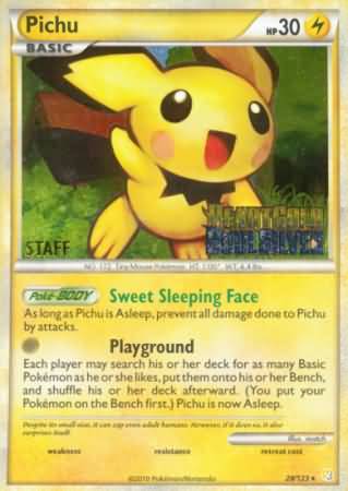 Pichu (28/123) (Staff Prerelease Promo) [Nintendo: Black Star Promos] | Galactic Gamez