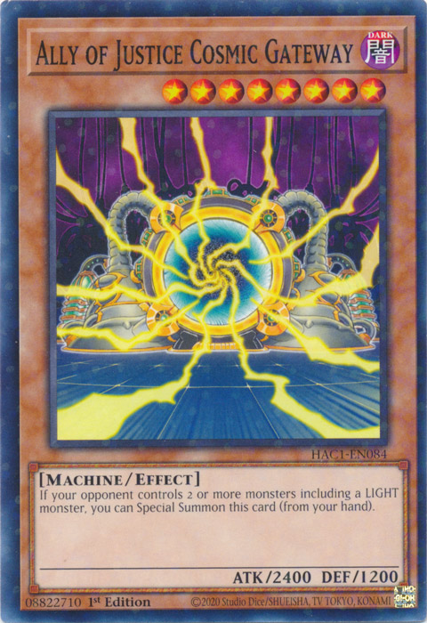 Ally of Justice Cosmic Gateway (Duel Terminal) [HAC1-EN084] Parallel Rare | Galactic Gamez