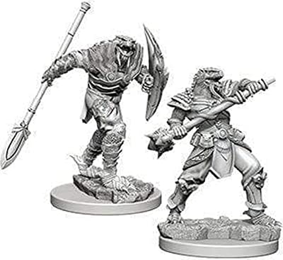 D&D mini: Dragonborn Fighter With Spear | Galactic Gamez