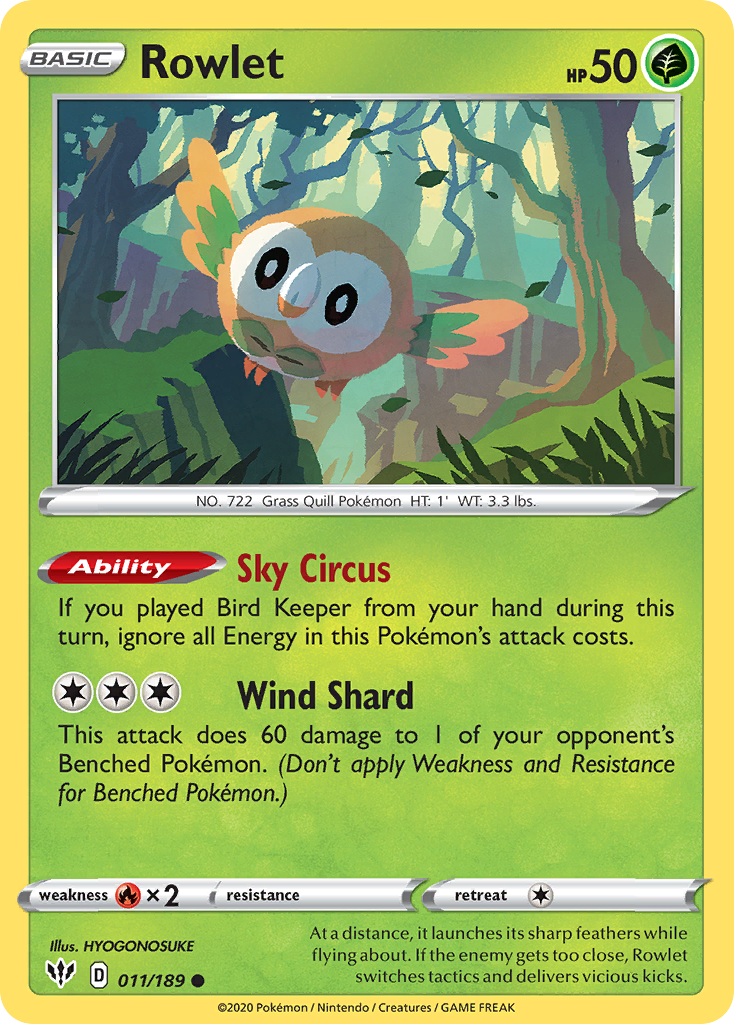 Rowlet (011/189) [Sword & Shield: Darkness Ablaze] | Galactic Gamez