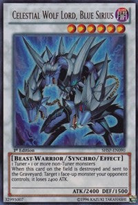 Celestial Wolf Lord, Blue Sirius [SHSP-EN090] Ultra Rare | Galactic Gamez