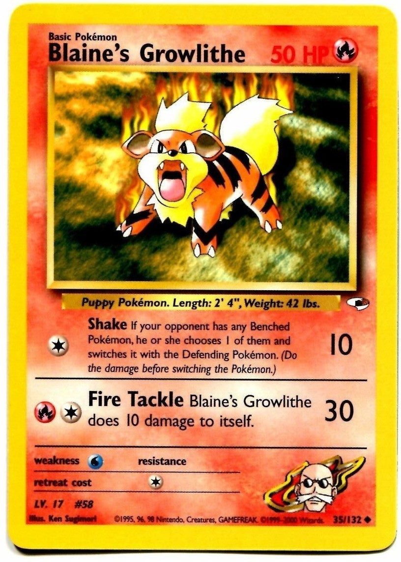 Blaine's Growlithe (35/132) [Gym Heroes Unlimited] | Galactic Gamez