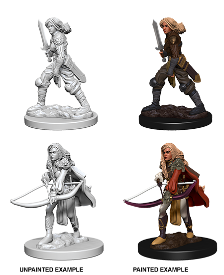 Pathfinder Deep Cuts Unpainted Minis: Human Female Fighter | Galactic Gamez