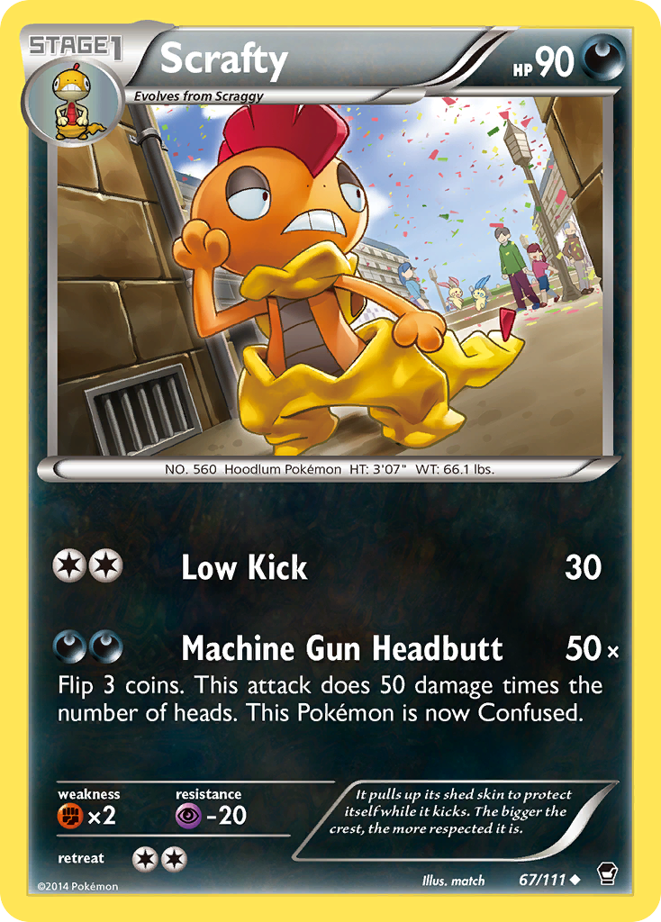 Scrafty (67/111) [XY: Furious Fists] | Galactic Gamez
