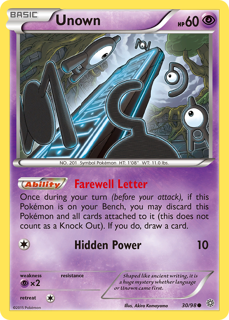 Unown (30/98) [XY: Ancient Origins] | Galactic Gamez