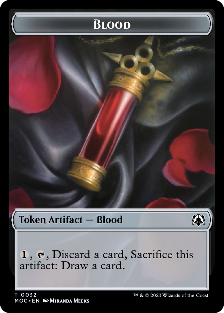 Golem // Blood Double-Sided Token [March of the Machine Commander Tokens] | Galactic Gamez