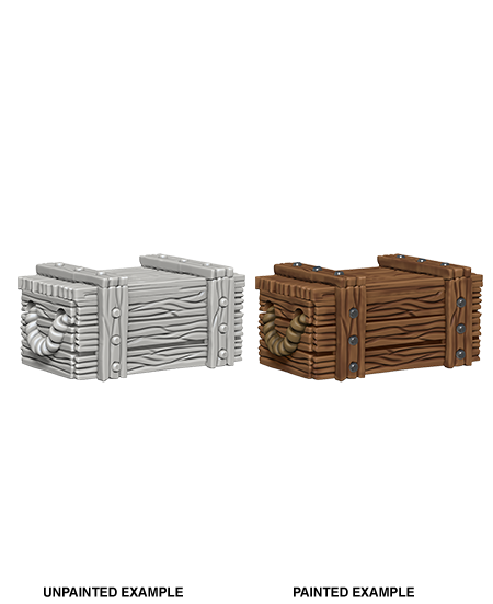 WizKids Deep Cuts Unpainted Miniatures: Crates | Galactic Gamez