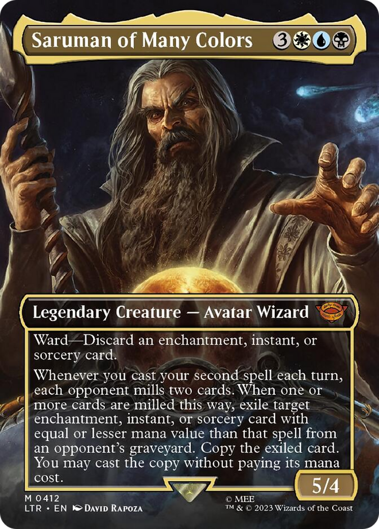 Saruman of Many Colors (Borderless Alternate Art) [The Lord of the Rings: Tales of Middle-Earth] | Galactic Gamez