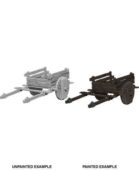 WizKids Deep Cuts Unpainted Miniatures: 2 Wheel Cart | Galactic Gamez