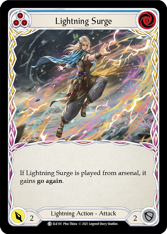 Lightning Surge (Blue) [ELE191] (Tales of Aria)  1st Edition Rainbow Foil | Galactic Gamez