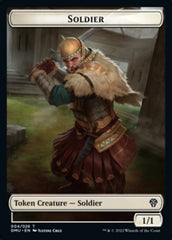 Soldier // Ajani, Sleeper Agent Emblem Double-sided Token [Dominaria United Tokens] | Galactic Gamez